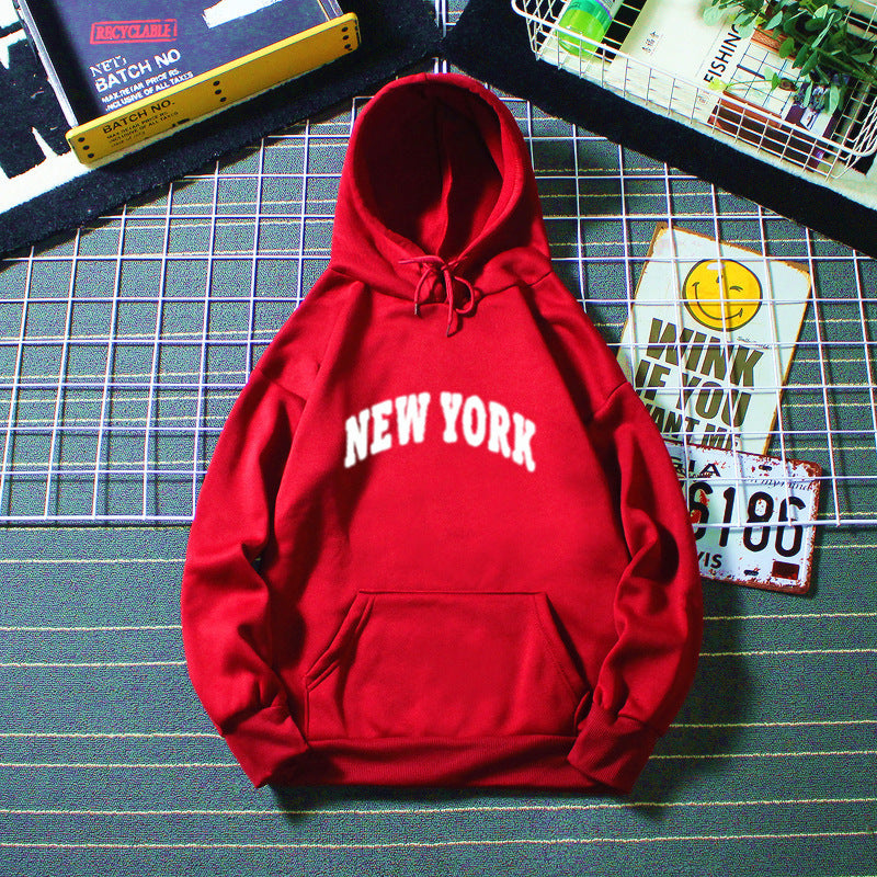 Women's Hooded Sweatshirt with Modern New York Lettering Chic & Stil