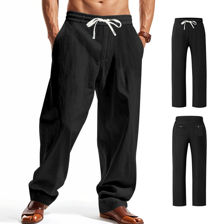 Light casual pants for men with elastic waistband and side pockets Lune London