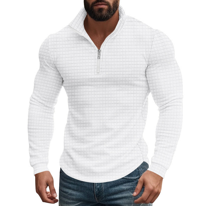 Quilted men's pullover with half-zip Lune London