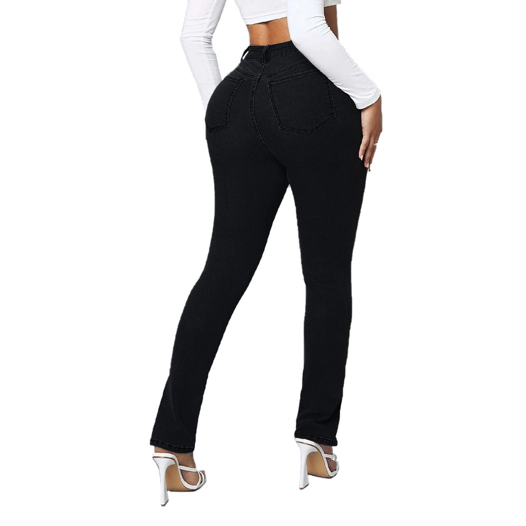 Women's Sculpting High-Waist Skinny Jeans with Knee Slits and Ankle Zippers Amarae