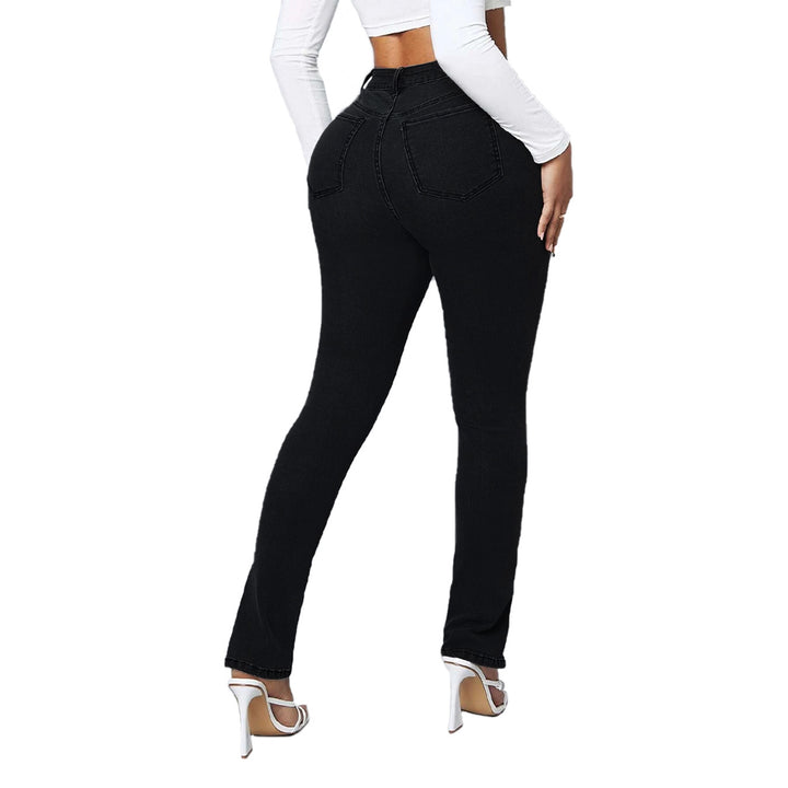 Women's Sculpting High-Waist Skinny Jeans with Knee Slits and Ankle Zippers Amarae