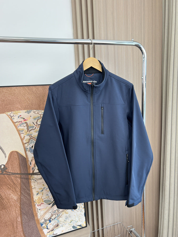 Men's softshell jacket with stand-up collar, water-repellent function and zippered pockets Amarae