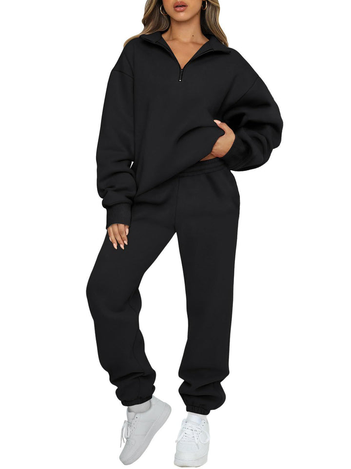 Lune London women's sporty zip sweater and jogger pants set
