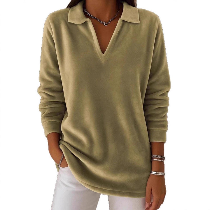 Pull en polaire doux pour femmes avec décolleté en V Chic & Stil