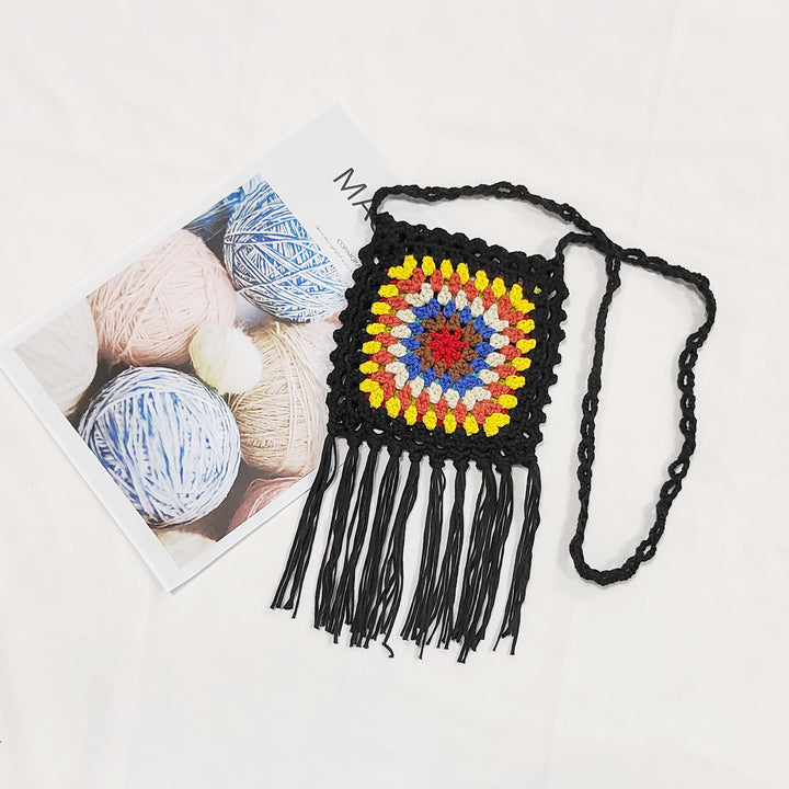Lune London crochet pom pom shoulder bag for women