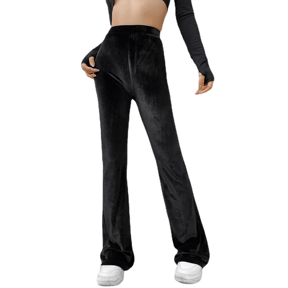 Pantalons évasés en velours pour femmes Chic & Stil