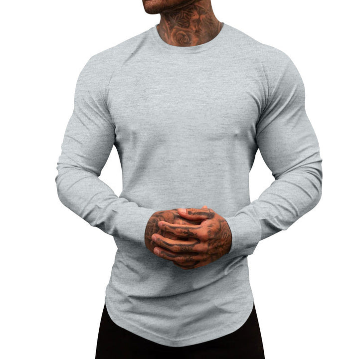Men's Long Sleeve Shirt Made Of Soft Elastic Cotton Blend with Crew Neck Lune London