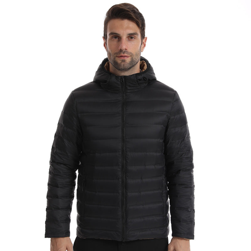 Men's ultra-light padded hooded jacket with compact packing size and wind-resistant surface Amarae
