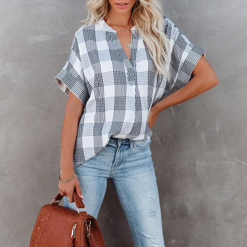 Women Oversized Top Checkered Tunic Amarae
