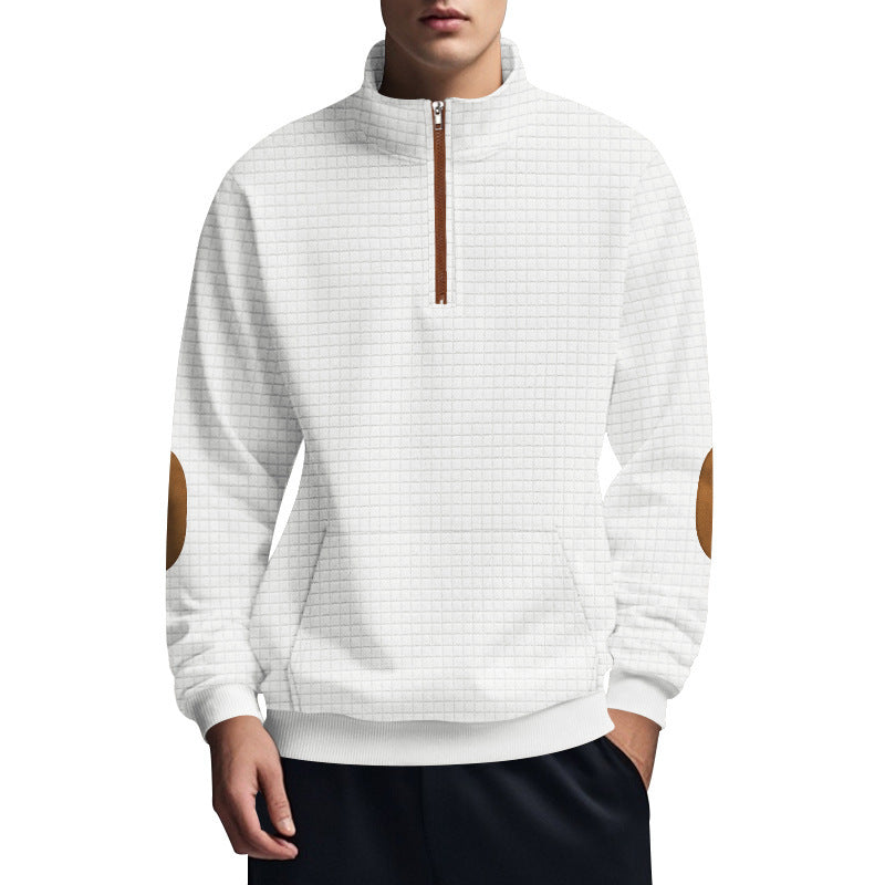 Men's sporty hoodie with half-zip and textured design Lune London