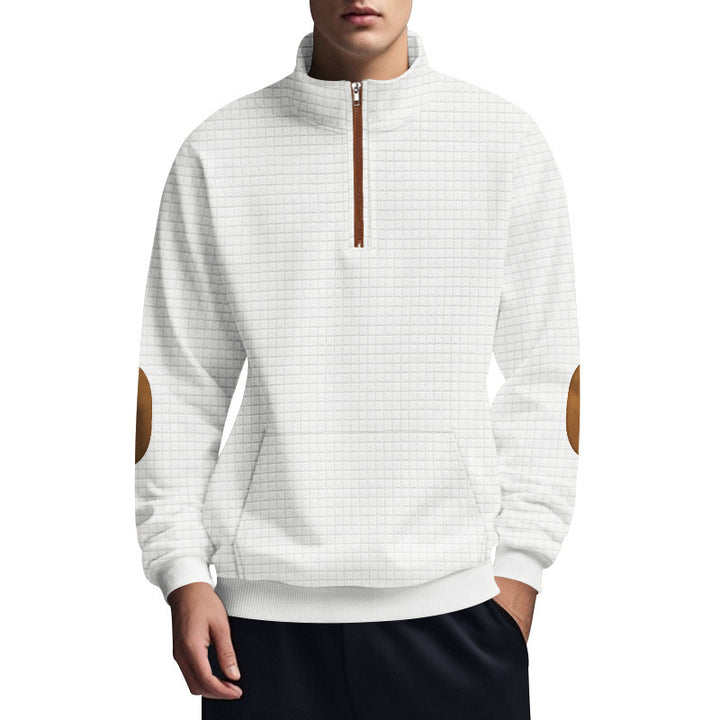 Men's sporty hoodie with half-zip and textured design Lune London