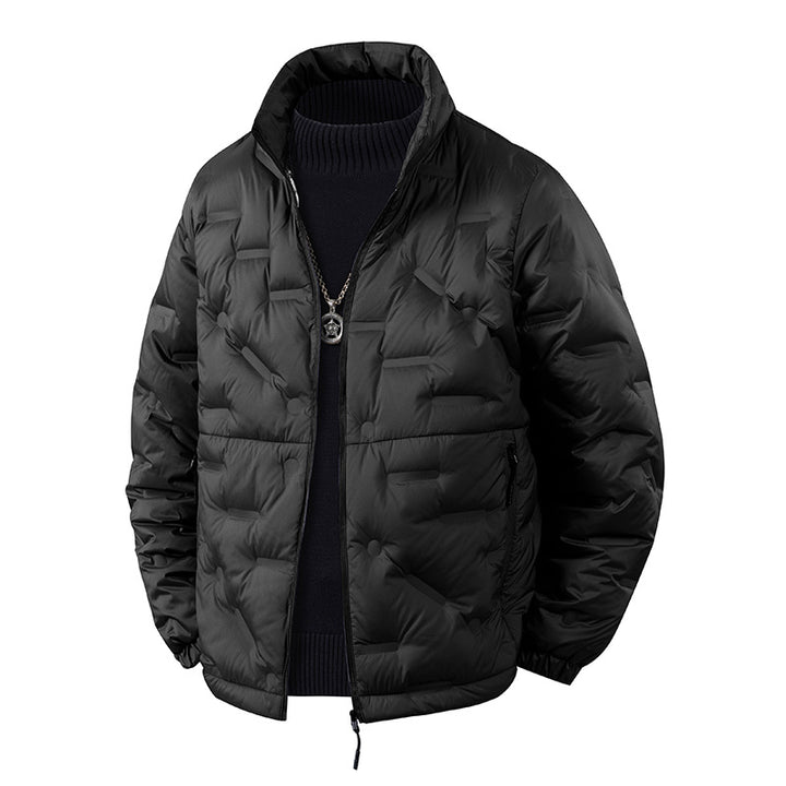 Men's lightweight quilted thermal jacket with stand-up collar and zippered pockets Amarae
