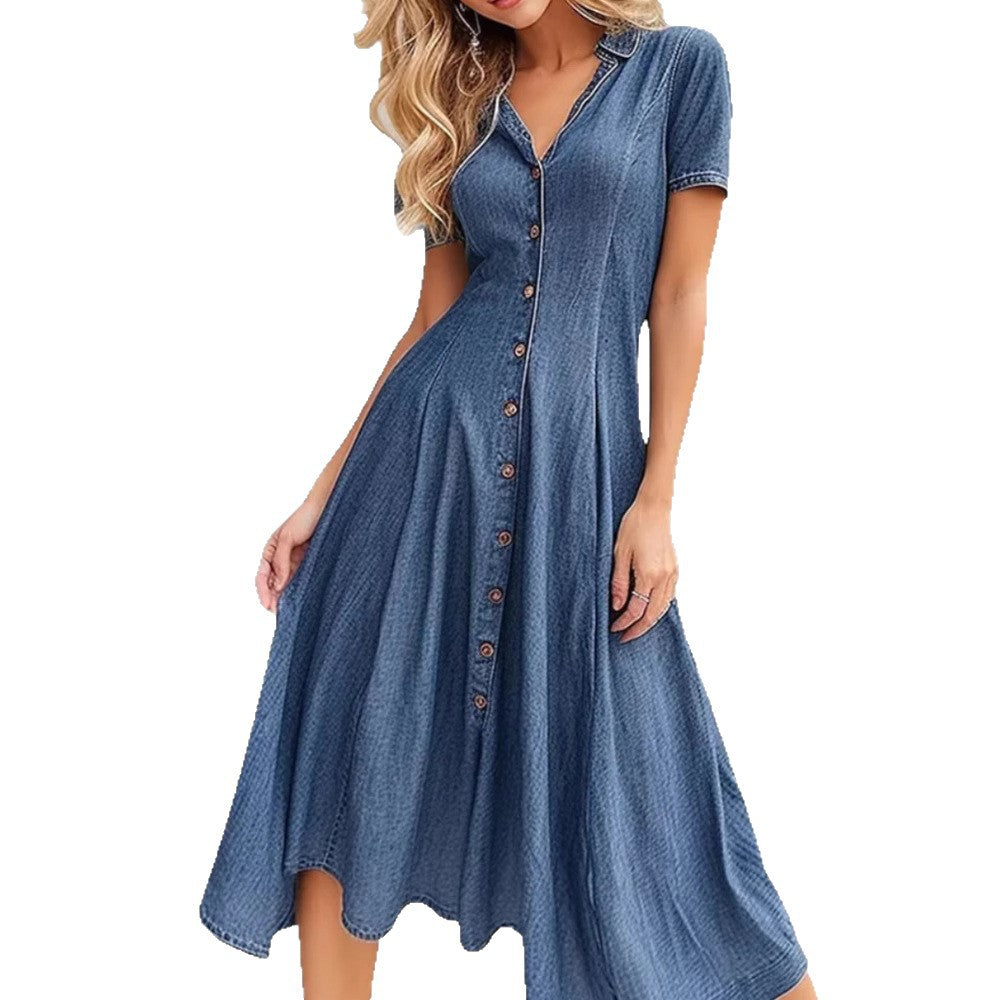 Lune London women's buttoned midi denim dress
