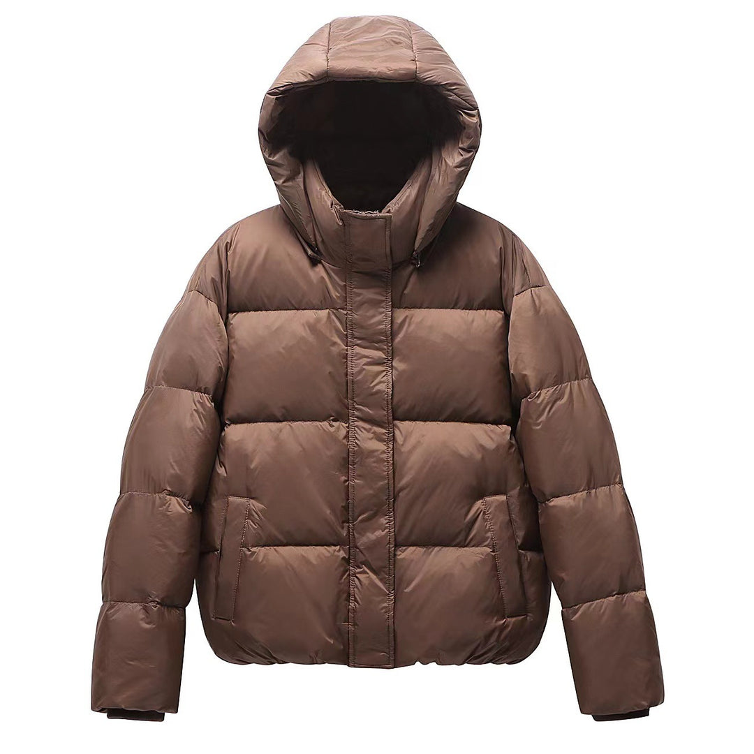 Ladies short-cut oversized quilted jacket with XXL hood and thermal insulation Amarae