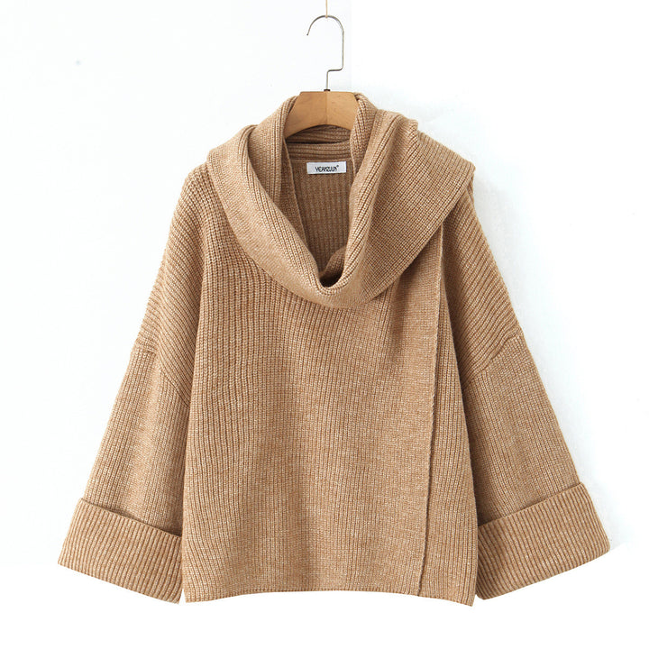 Elegant knitted sweater for women with a loose fit and a casual turtleneck Lune London