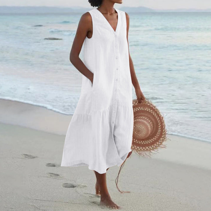 Ladies chic summer linen dress