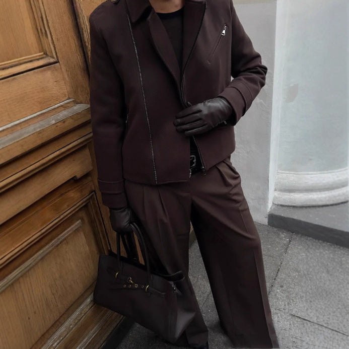 Fashionable cropped women's jacket in minimalist style with pockets Amarae