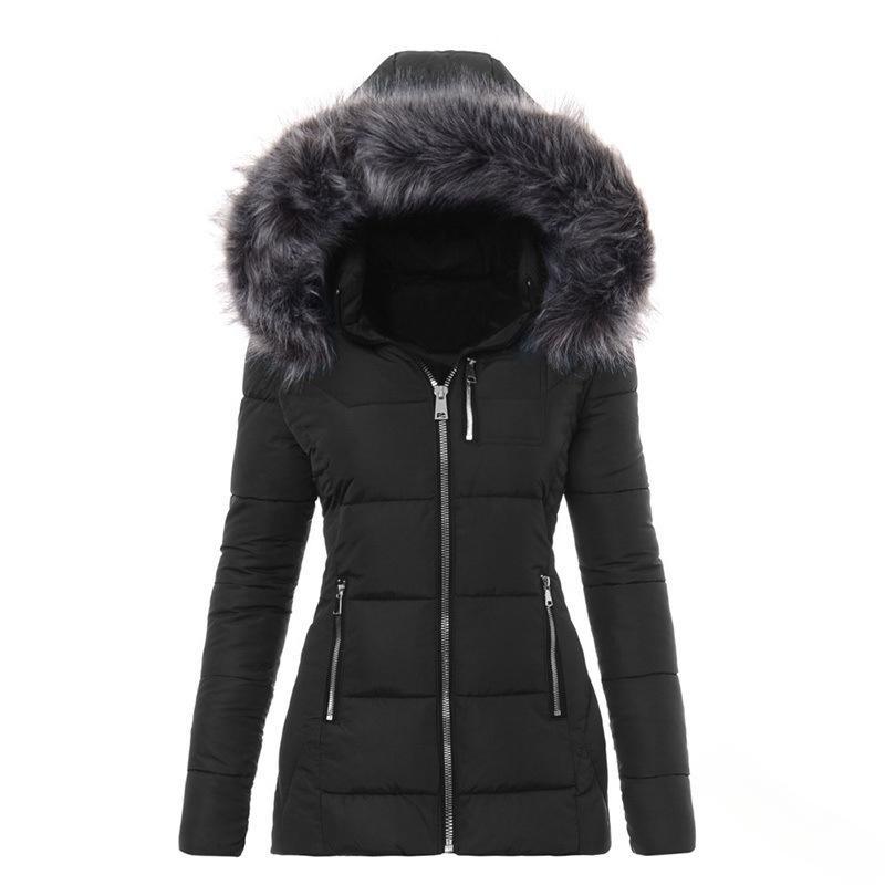 Women’S Winter Jacket with Removable Faux Fur Collar Amarae