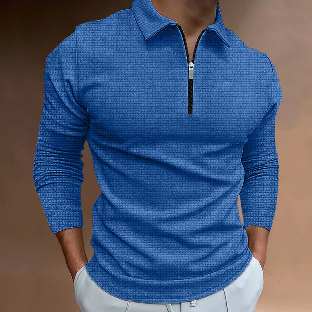 Structured long sleeve shirt for men with zipper and high collar Lune London