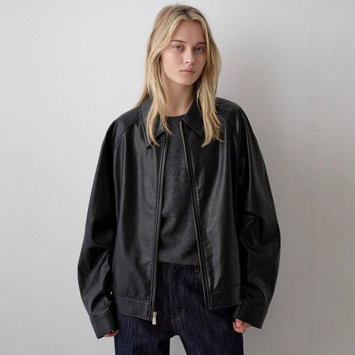 Veste en cuir élégante pour femme au design minimaliste Chic & Stil