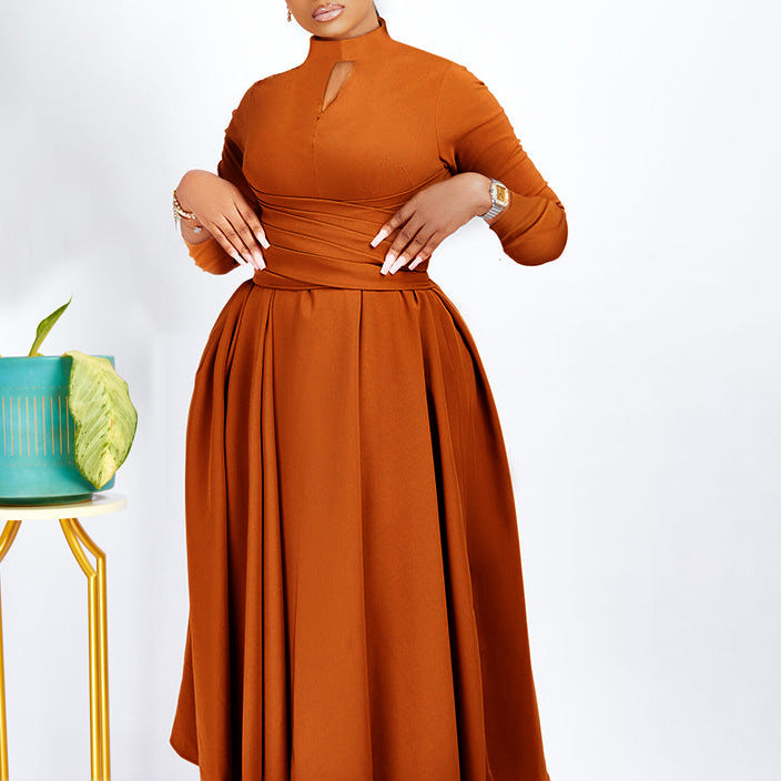 Elegant maxi dress for women with fitted ruffles and long sleeves Lune London