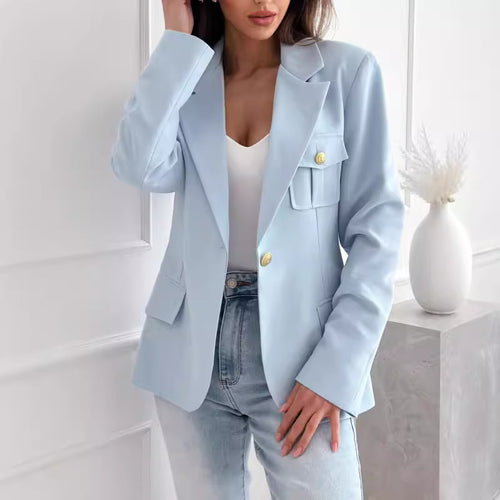 Ladies Elegant Double-Breasted Jacket with Practical Pockets Amarae