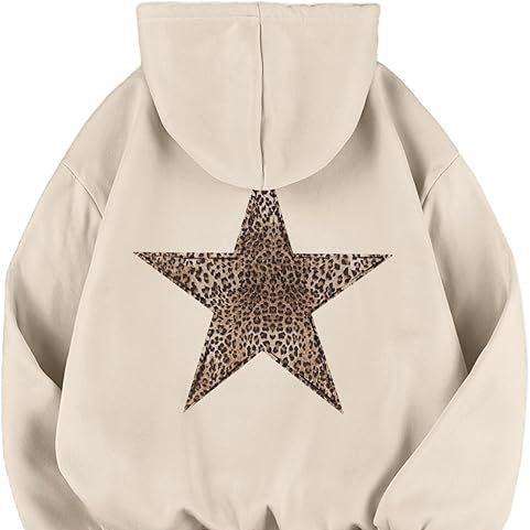 Casual women’s hoodie with leopard pattern on star Lune London