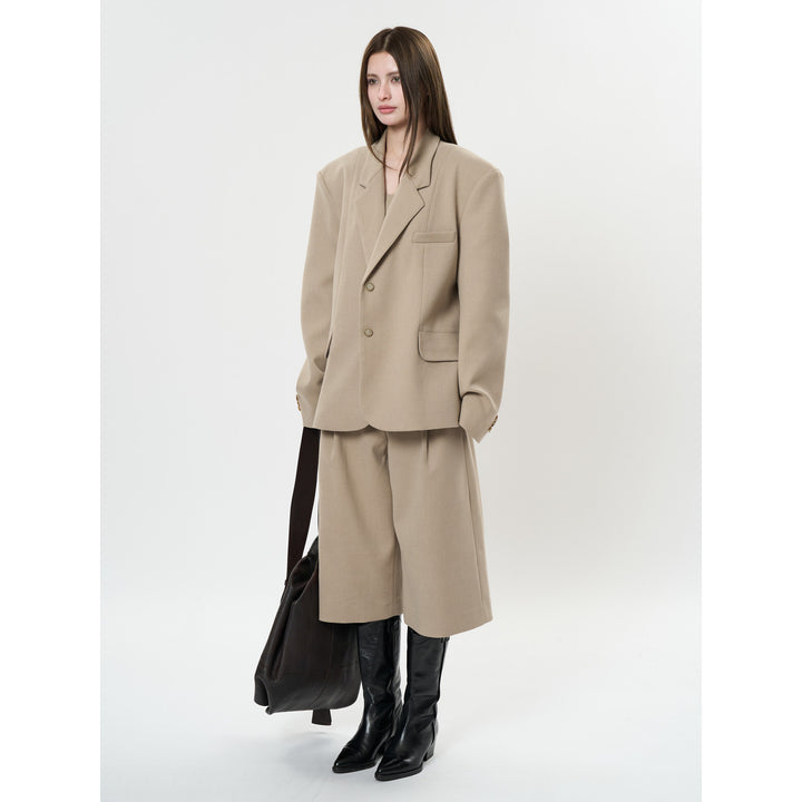 Women's high-waisted culotte in tailoring style with pleats and side pockets Amarae