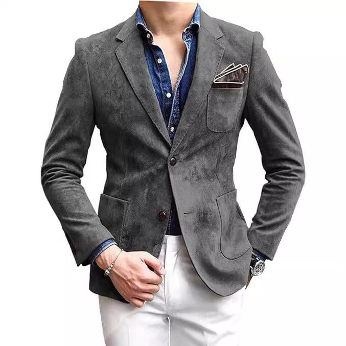 Men's Elegant Velvet Blazer with Modern Cut and Noble Details Lune London