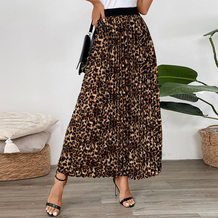Lune London Printed Animal Design Pleated Maxi Skirt for Women