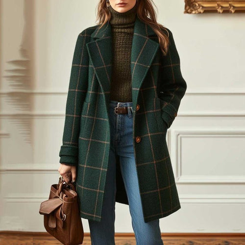 Manteau de transition pour femmes dans un motif à carreaux classique Chic & Stil