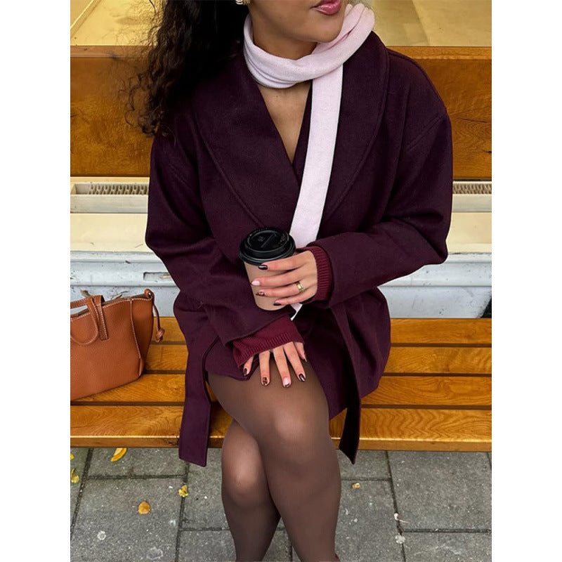Women Oversized Comfortable Coat with Wide Collar Amarae