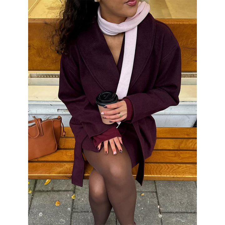 Women Oversized Comfortable Coat with Wide Collar Amarae