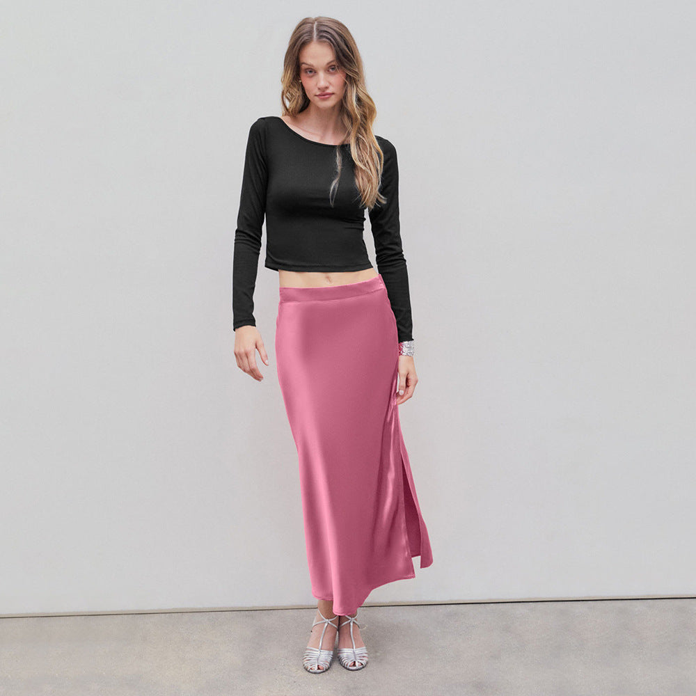 Haut court pour femmes à manches longues et élégant encolure ronde Chic & Stil