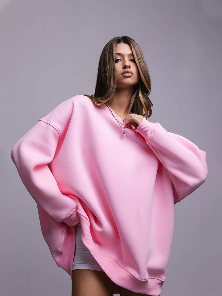Sweatshirt oversized pour femmes avec coupe décontractée et intérieur doux Chic & Stil