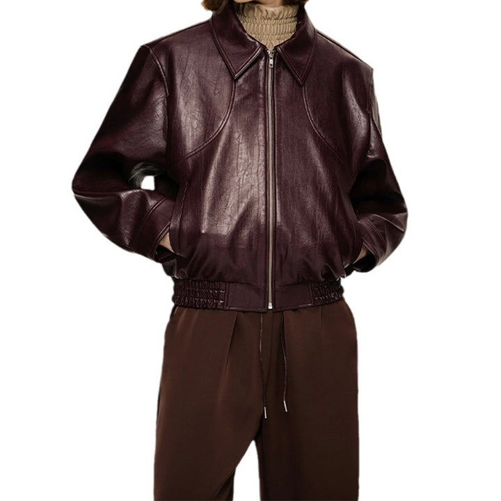 Faux leather jacket for women with a relaxed fit and zipper Lune London
