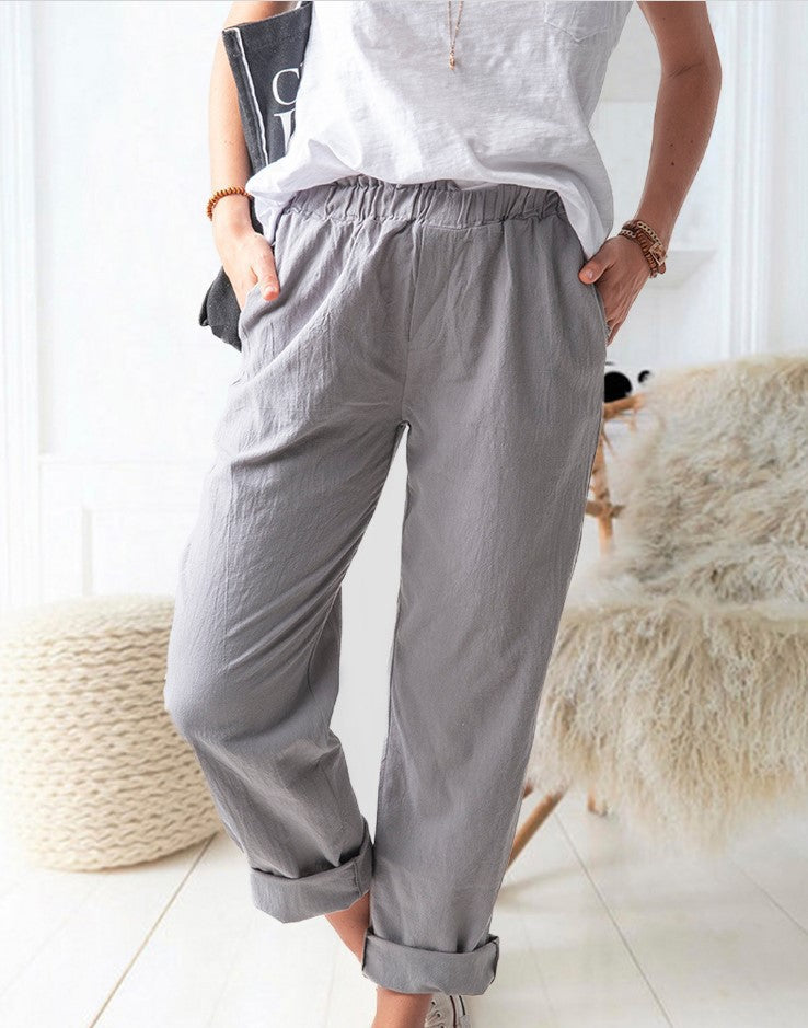 Casual tailored linen pants for women Lune London