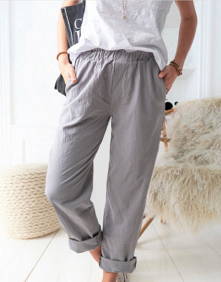 Casual tailored linen pants for women Lune London