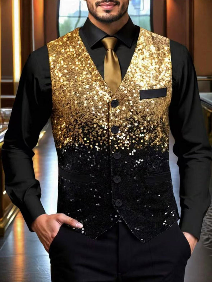 Men's Glittering Holiday Vest Chic und Stil