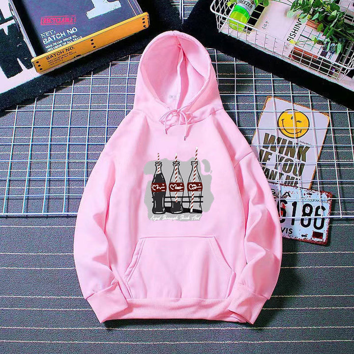 Women's hooded sweatshirt with playful Coca-Cola bottle motif Chic & Stil