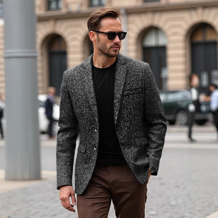 Elegant structured jacket for men with modern fabric and stylish details Lune London