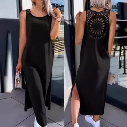 Lune London Crochet Back Maxi Dress