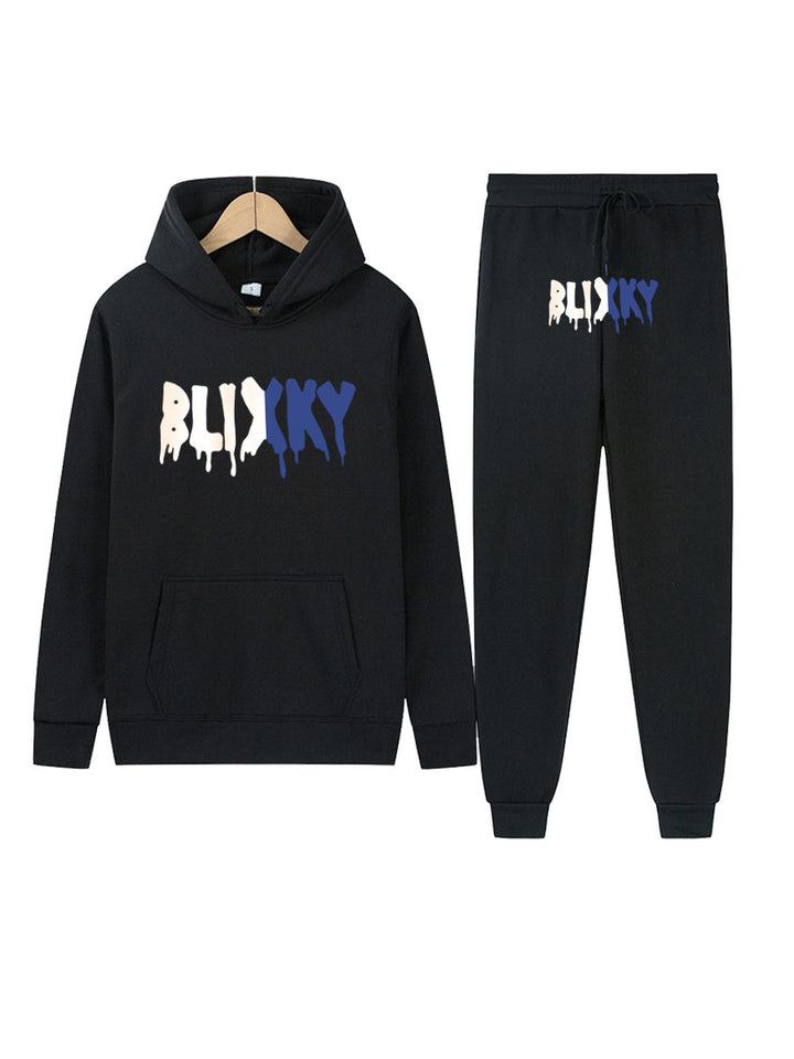 Casual hoodie set for women and jogger pants with modern inscription Lune London