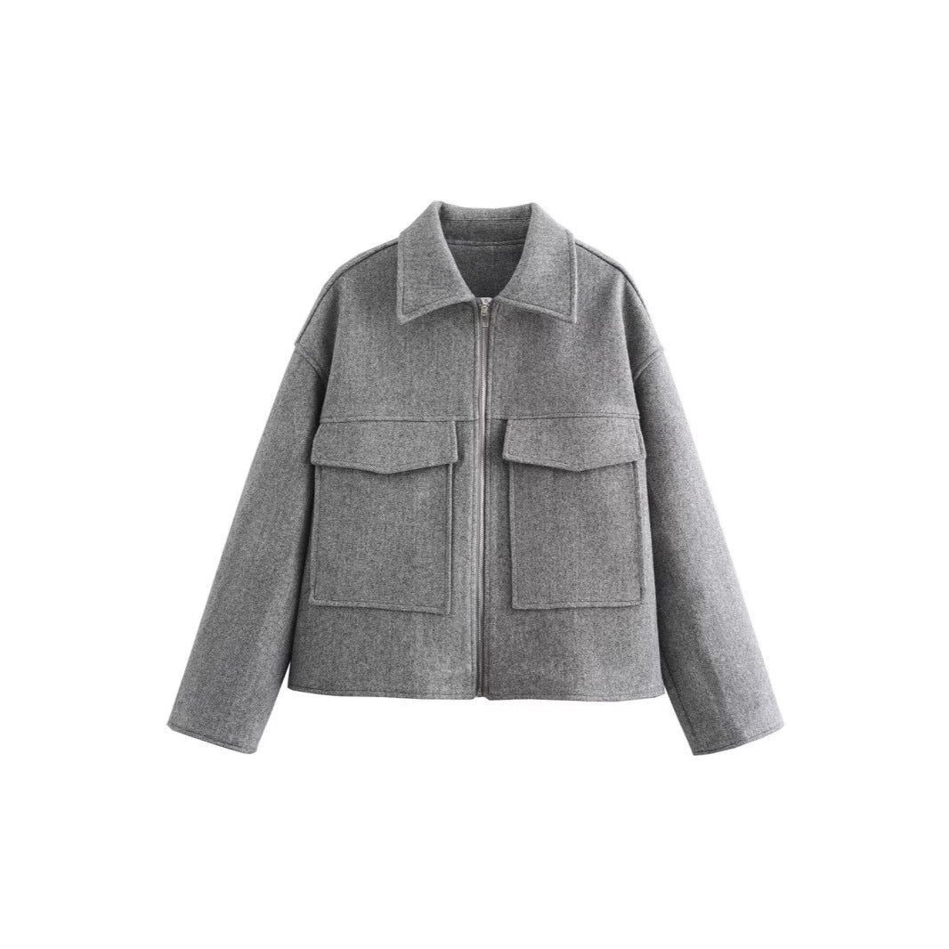 Casual overshirt jacket for women with pockets and zipper Lune London