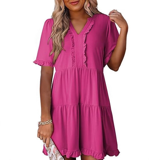 Lightweight summer dress for women with ruffle details Lune London