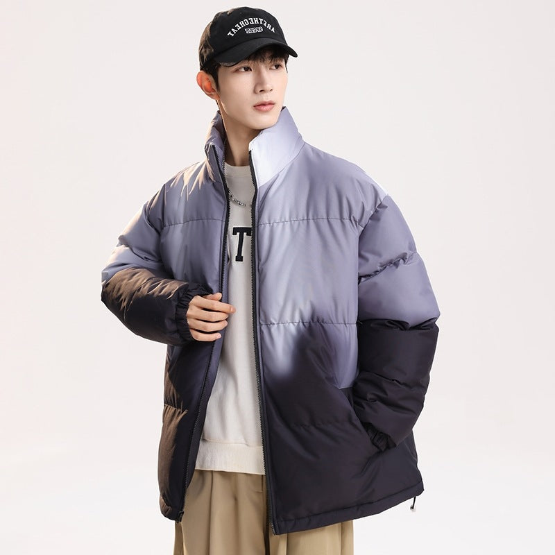 Men's transition jacket padded with trendy color gradient and adjustable hood Lune London