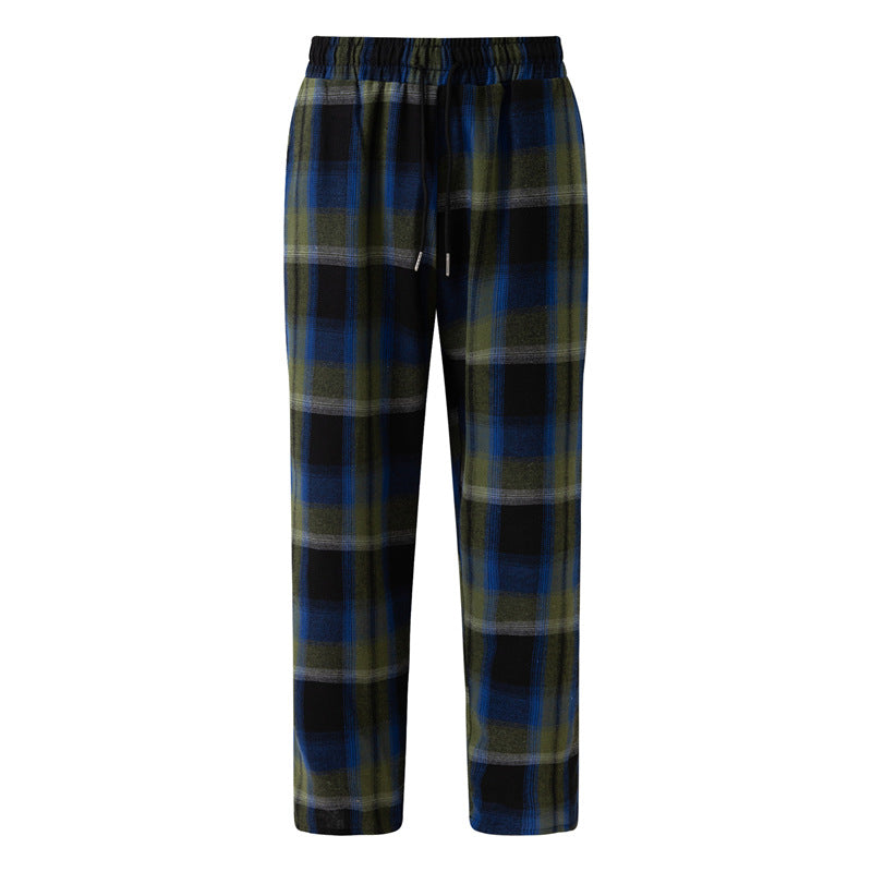 Comfortable flannel pants for men with practical side pockets and elastic waist Lune London