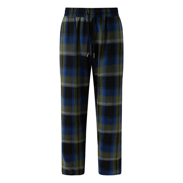 Comfortable flannel pants for men with practical side pockets and elastic waist Lune London