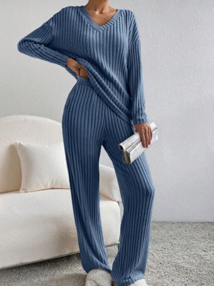 Lune London Comfortable Ribbed Knit Lounge Set for Women
