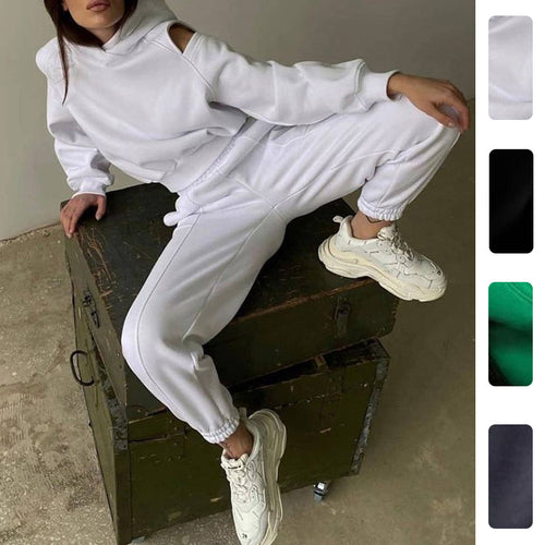 Haut de sweat à capuche stylé pour femmes avec épaules dénudées et coupe loose Chic & Stil